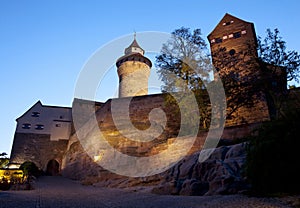 Nuremberg castle at night