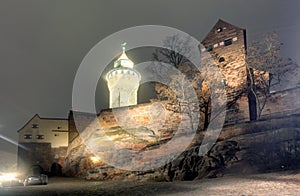 Nuremberg castle at a night