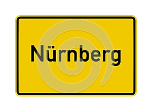 Nuremberg city limits road sign in Germany