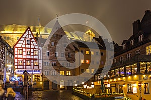 Nuremberg- foggy night-old town