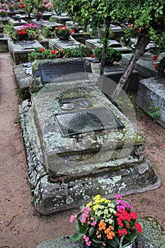 Nuremberg, Germany - August 27, 2023: Grave of German painter Albrecht Durer in Johannisfriedhof cemetery