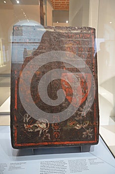 Nuremberg, Germany 10.19.2019: Cassa con stemma boemo 1350 circa