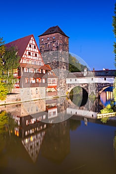 Nuremberg, Germany at Hangman`s Bridge
