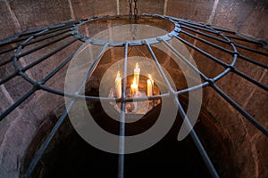 Nuremberg, Germany: March 3, 2019 - Deep well at the center of the outer bailey was very probably created in its