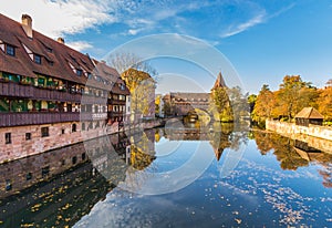 Nuremberg-Germany- old town- mirror cityscape