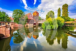 Nuremberg, Germany - Picturesque Pegnitz River, Bavaria