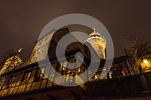 Nuremberg, Germany - pub under Imperial Castle- night scene