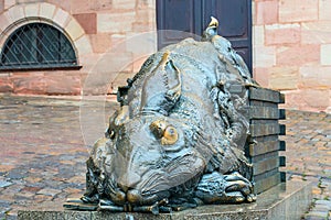 Nuremberg, Germany. Rabbit sculpture - Tribute to Albrecht Durer