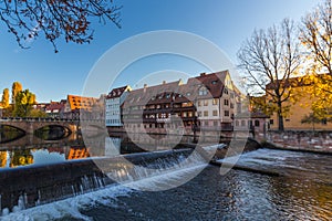 Nuremberg-Germany-river Pegnitz in downtown