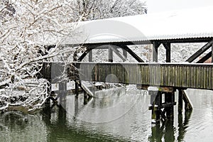 Nuremberg, Germany -winter snowy river