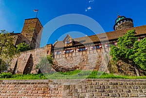 Nuremberg, Kaiserburg, medieval old castle at the historic city center