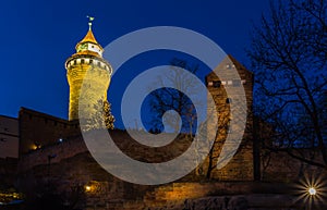 Nuremberg (Nuernberg), Germany-evening old town-Imperial Castle photo