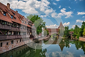 Nuremberg (Nurnberg) Germany, at Wasserturm and Pegnitz River photo