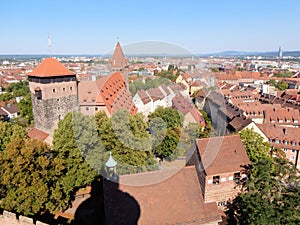 Nuremberg old city seen from Nuremberg Castle Germany