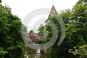 Schlayer tower in old fortification in Nuremberg, Germany