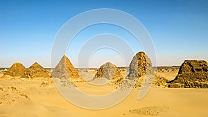 Nuri pyramids in desert, Napata Karima region , Sudan photo