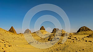 Nuri pyramids in desert, Napata Karima region Sudan photo