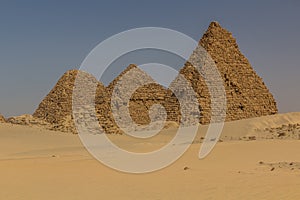 Nuri pyramids in the desert near Karima town, Sud photo