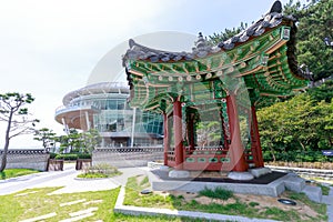 Nurimaru APEC House locate on Haeundae Dongbaekseom Island in Busan, South Korea.