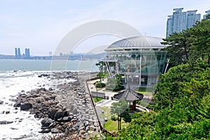 Nurimaru APEC House locate on Haeundae Dongbaekseom Island in Busan, South Korea.