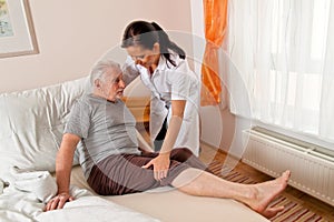 Nurse in aged care for the elderly