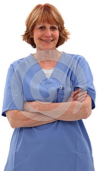 Nurse With Arms Crossed Smiling At Camera