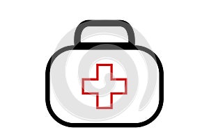 Nurse bag icon on white background, isolated