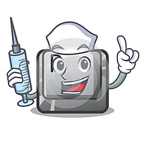 Nurse button P in the shape mascot