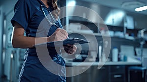 The nurse with clipboard.AI generated image