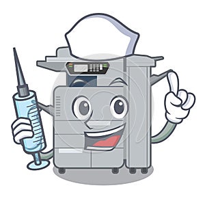 Nurse copier machine isolated in the cartoon