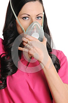 Nurse with CPR Mask