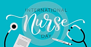 NURSE DAY. International holiday. 12 May. Hand lettering vector illustration.