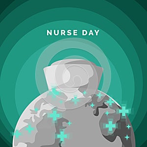 Nurse Day Vector illustration, earth illustration and nurse attribute with nurse elements