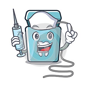 Nurse dental floss in the cartoon shape