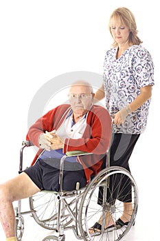 Nurse with disabled elderly patient