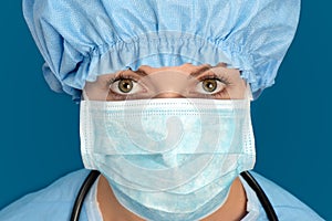 Nurse doctor blue  woman healthcare medical