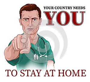 Nurse Doctor Pointing Your Country Needs You