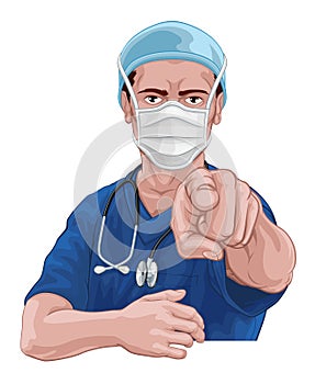 Nurse Doctor Pointing Your Country Needs You