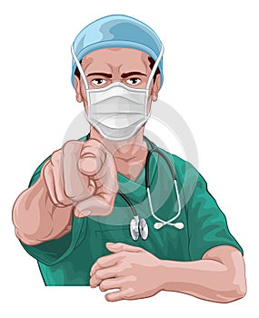 Nurse Doctor Pointing Your Country Needs You