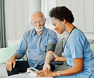 nurse doctor senior woman health care help retirement home hospital nursing caregiver blood pressure tool