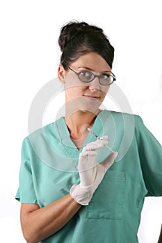 Nurse or doctor with syringe