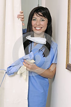 Nurse entering ward photo