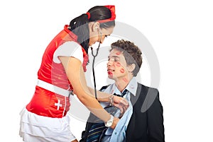 nurse examine lover patient