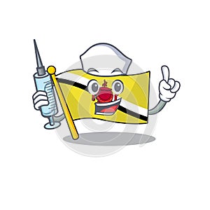 Nurse flag brunei darussalam mascot shaped cartoon