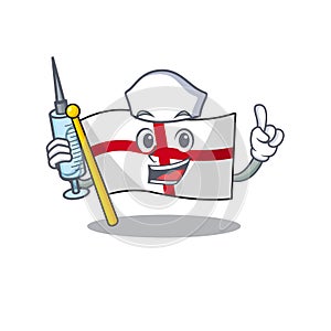 Nurse flag england with the cartoon shape