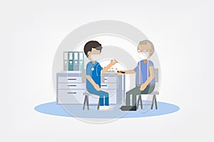 Nurse give vaccine to patient