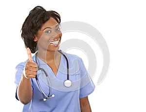 Nurse giving thumbs up