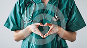 The nurse forming heart.AI generated image