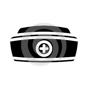 nurse hat cap glyph icon vector illustration