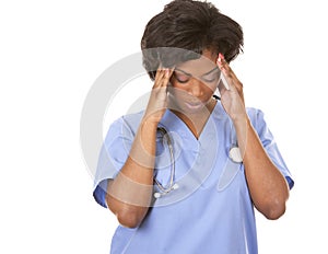 Nurse having a headache